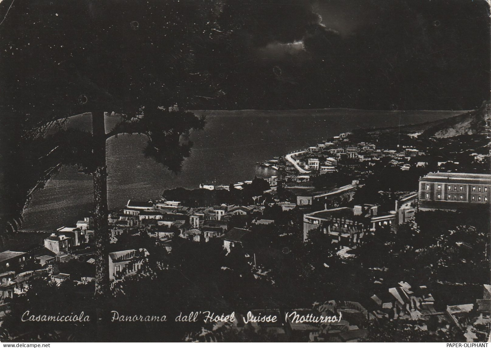 I 80074 CASAMICCIOLA, Panorama Dell' Hotel Suisse (Notturno), 1954 - Napoli (Naples)