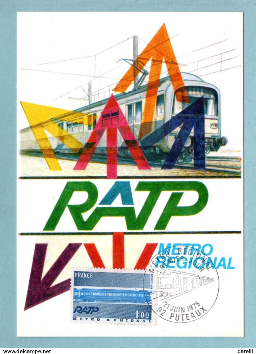 Carte Maximum 1975 - RATP Métro Régional YT 1804 - 92 Puteaux - 1970-1979