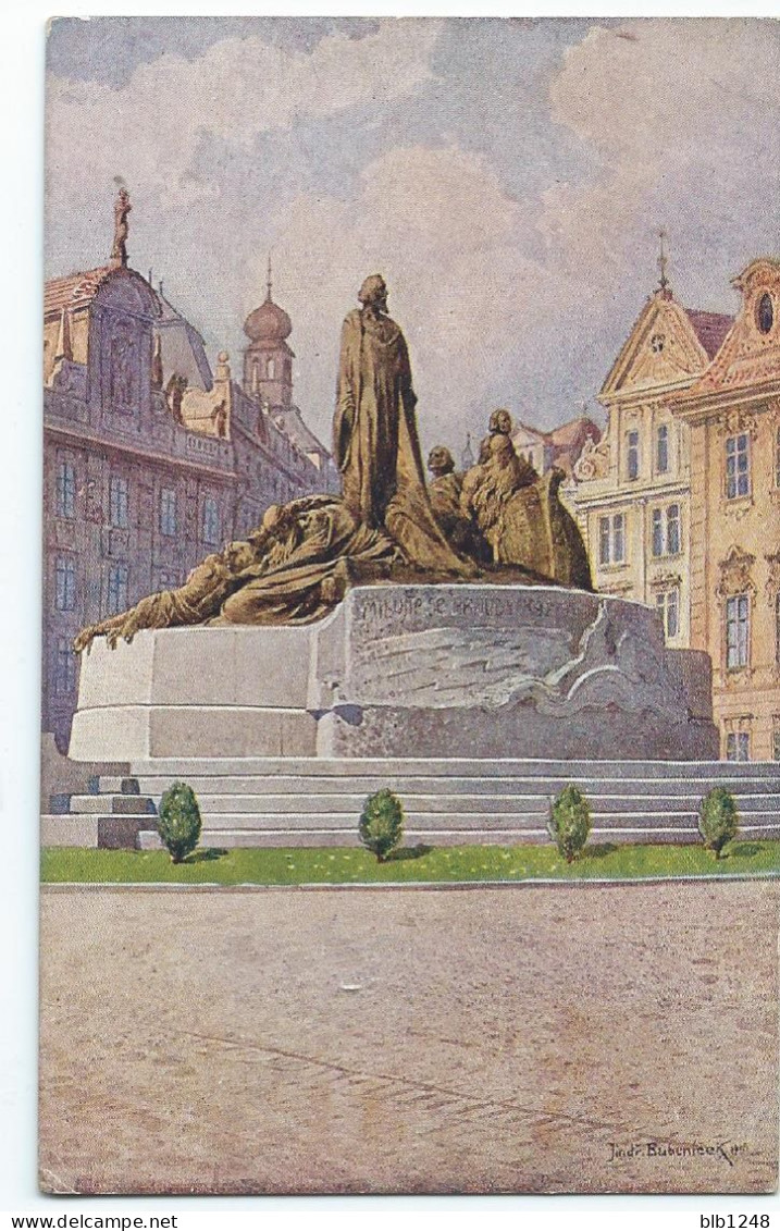 Tchéquie Prague Monument De Jean Hus Aquarelle Dessin - Tschechische Republik