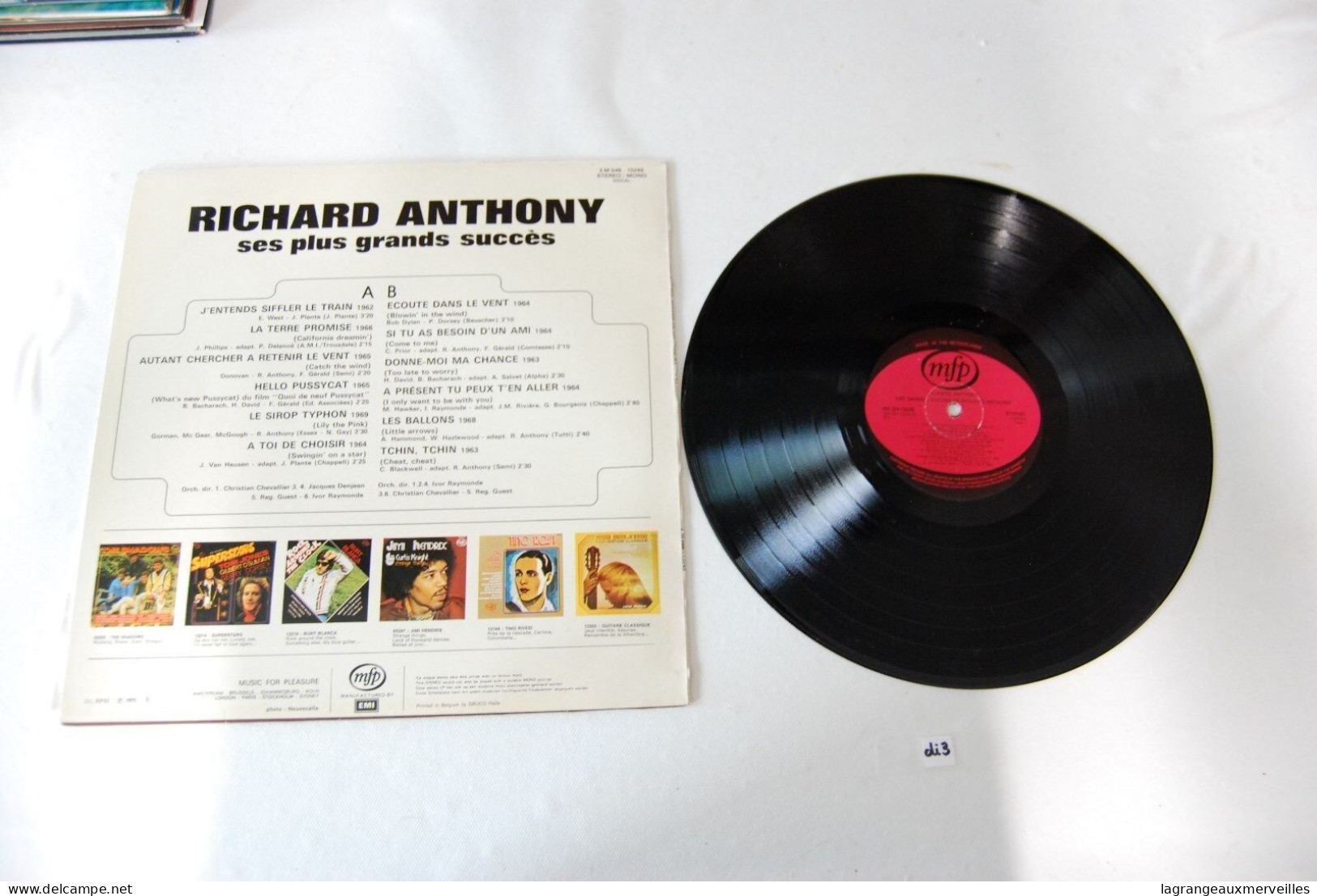 Di3- Vinyl 33 T - Richard Anthony - Ses Plus Grands Succes - Andere - Franstalig