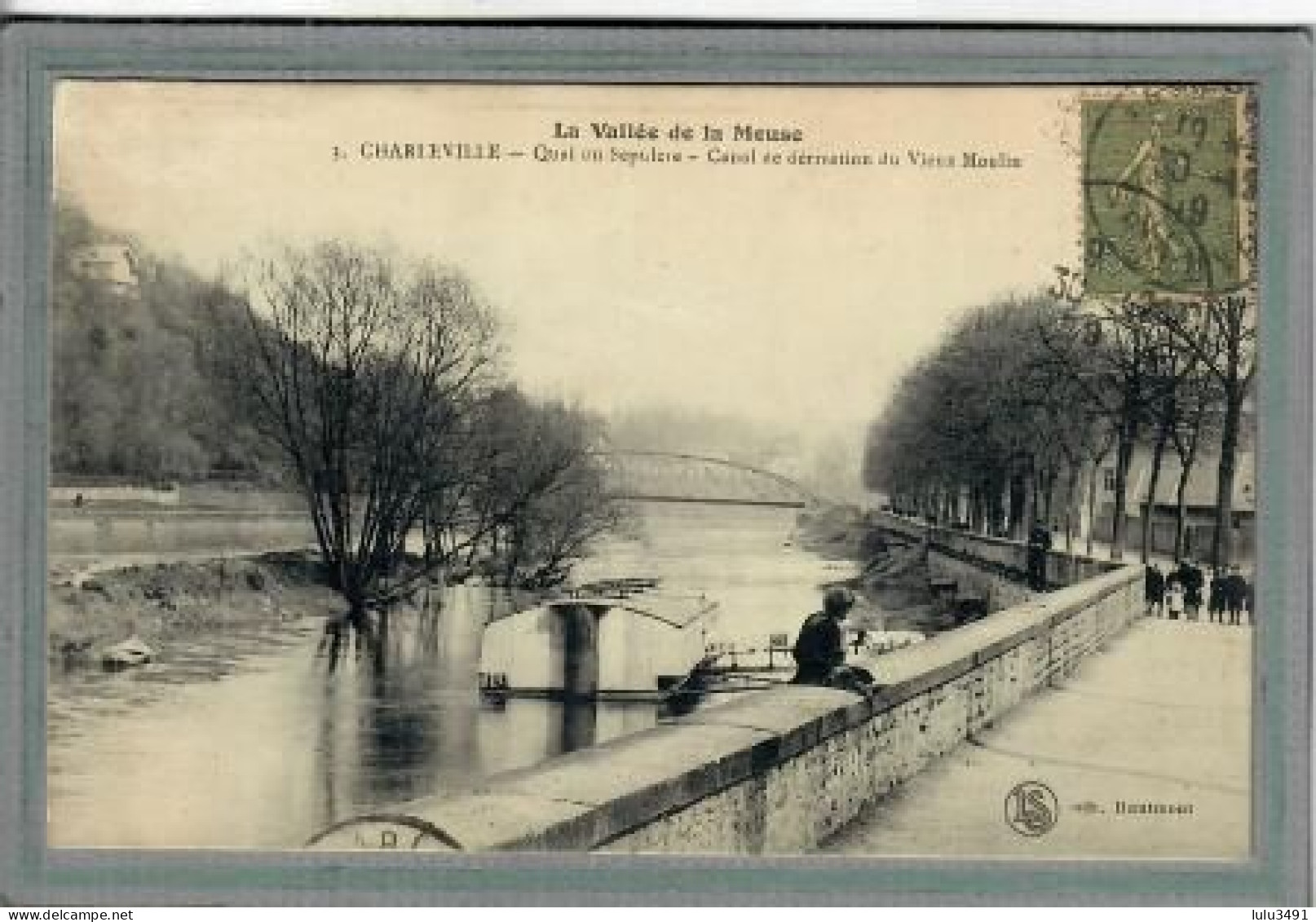 CPA (08) CHARLEVILLE - Mots Clés: Bateau-lavoir, Canal De Dérivation, Quai Du Sépulcre - 1919 - Charleville