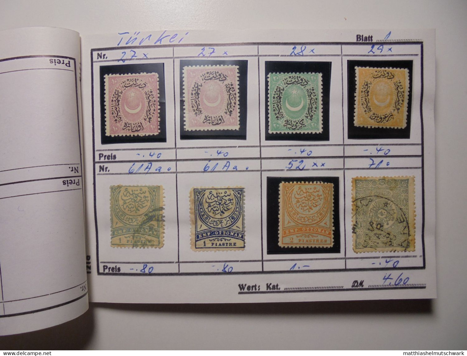 Auswahlheft Nr. 518 20 Blätter 161 Briefmarken X Türkei 1876-1931/Mi Nr. 27 X-956, Unvollständig Ca. € 1 - Ungebraucht