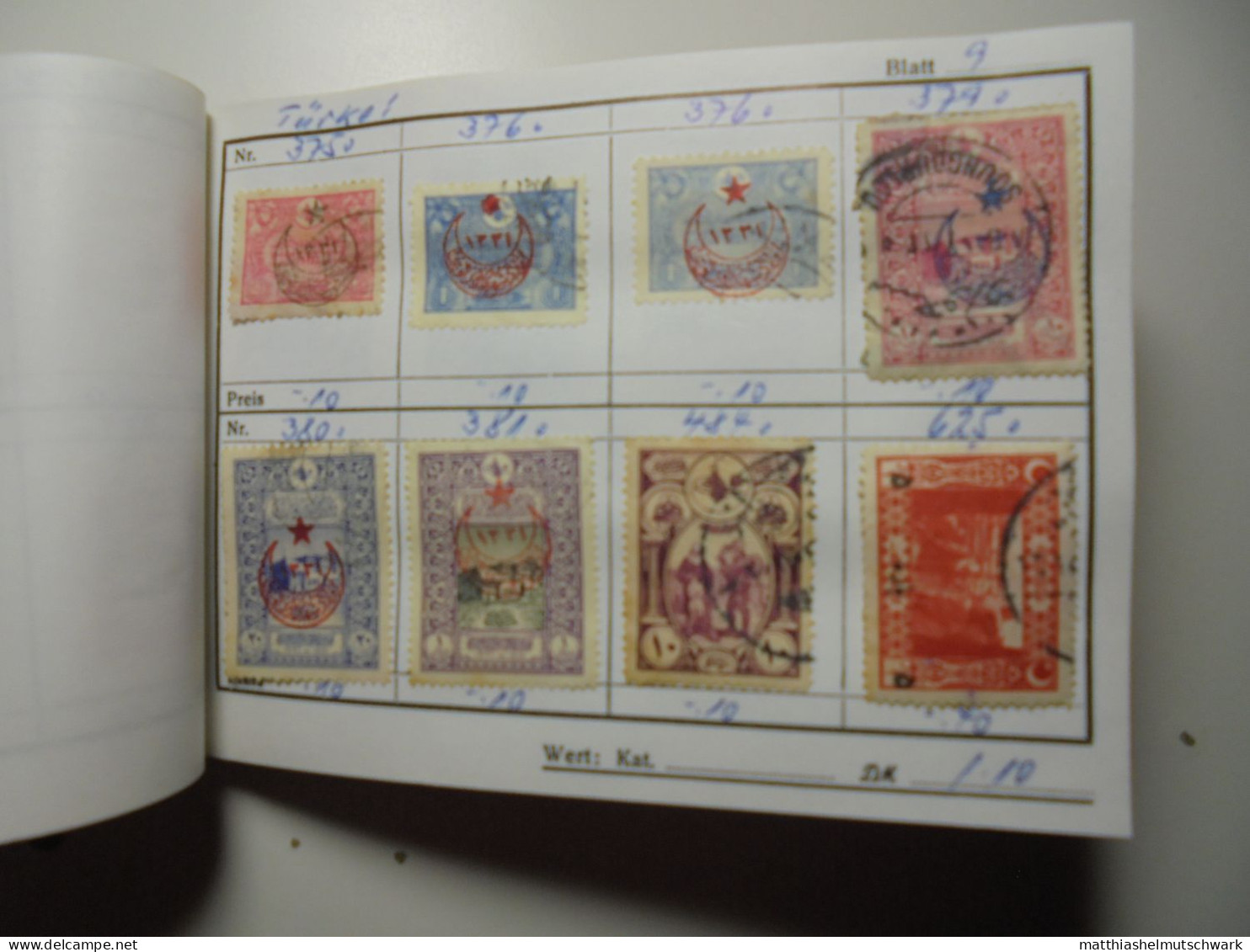 Auswahlheft Nr. 518 20 Blätter 161 Briefmarken x Türkei 1876-1931/Mi Nr. 27 x-956, unvollständig Ca. € 1