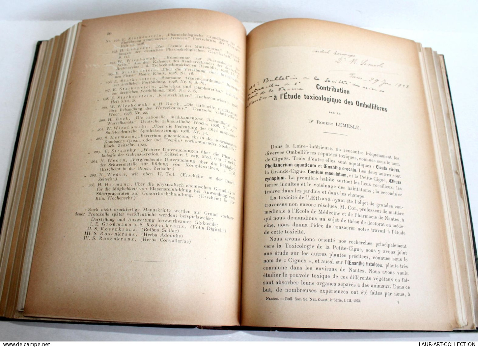 RARE! MEDECINE ARTICLES PHARMACOLOGIE EN FRANCAIS ALLEMAND ANGLAIS ESPAGNOL 1928 / ANCIEN LIVRE XXe SIECLE (2603.75)