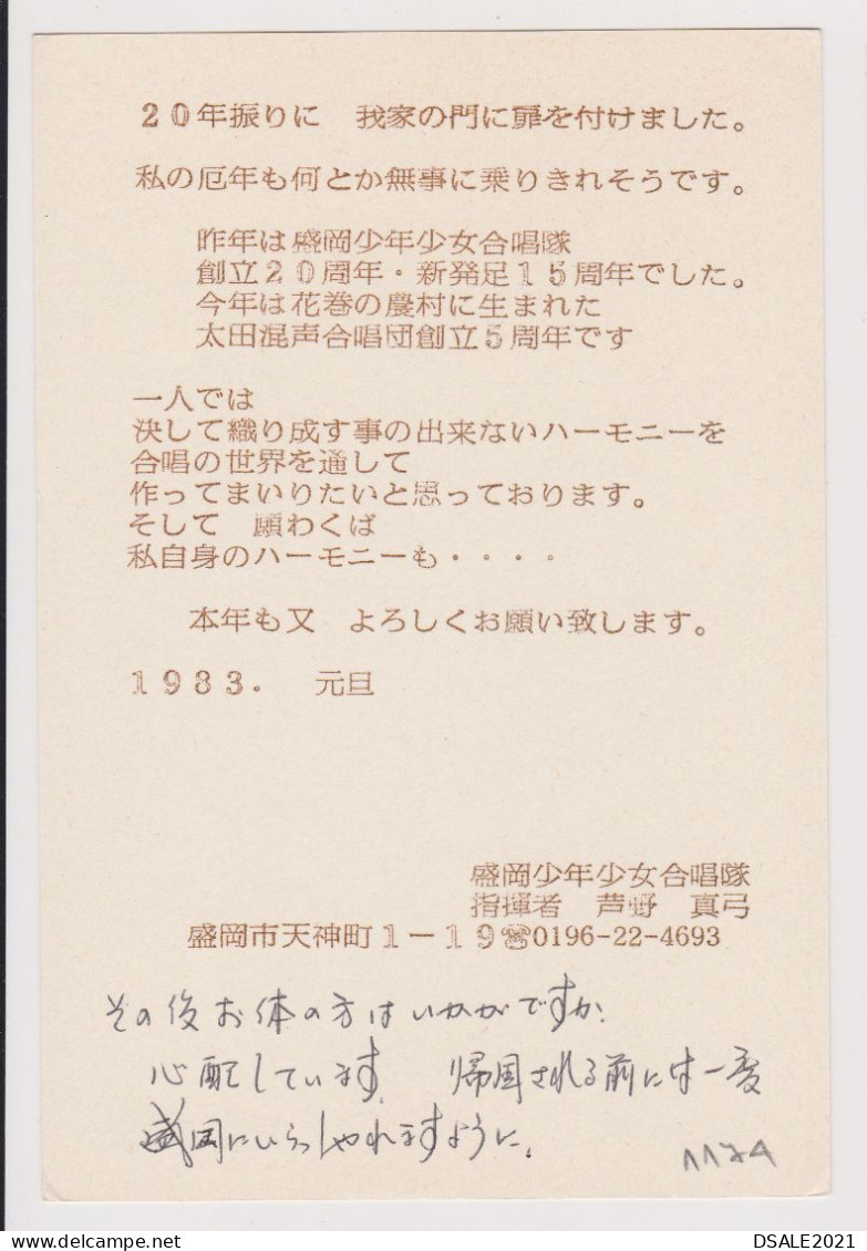 Japan NIPPON 1980s Postal Stationery Card PSC, Entier, Ganzsache, Back Overprint (1174) - Cartes Postales