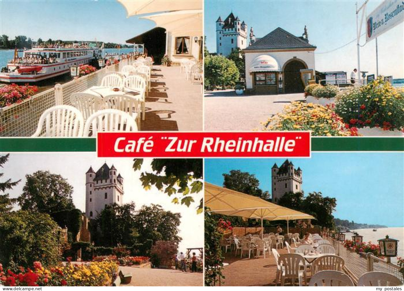 73935938 Eltville_Rhein Cafe Zur Rheinhalle Anlegestelle Terrasse - Eltville