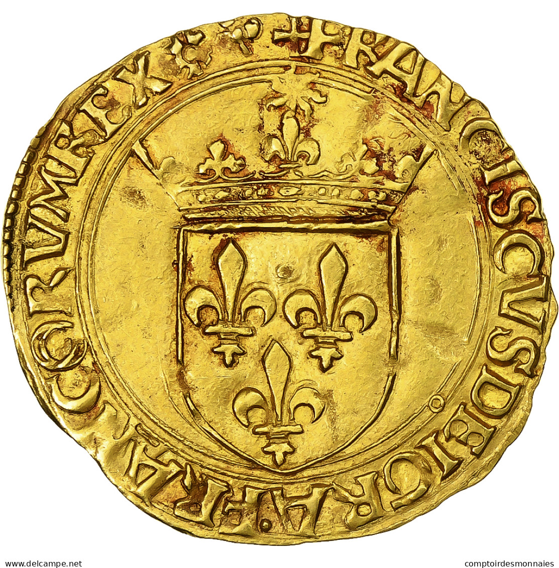 France, François Ier, Écu D'or Au Soleil, Après 1519, Lyon, Or, TTB+ - 1515-1547 Frans I