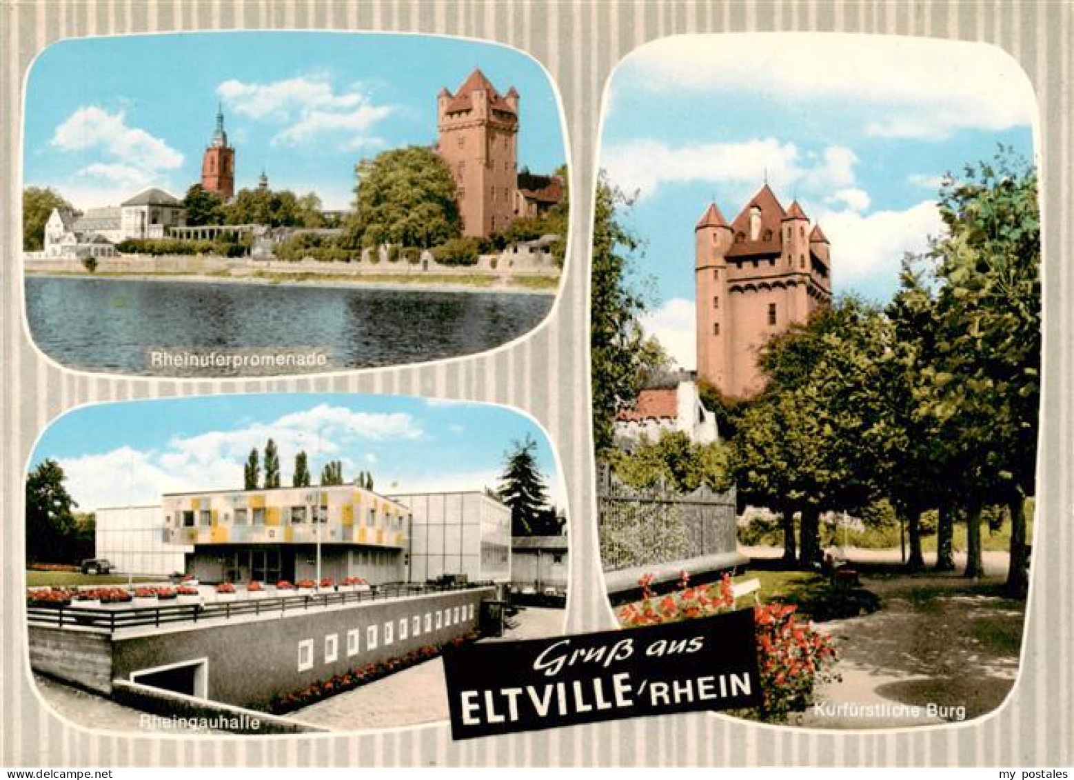 73935891 Eltville_Rhein Rheinuferpromenade Rheingauhalle Kurfuerstliche Burg - Eltville