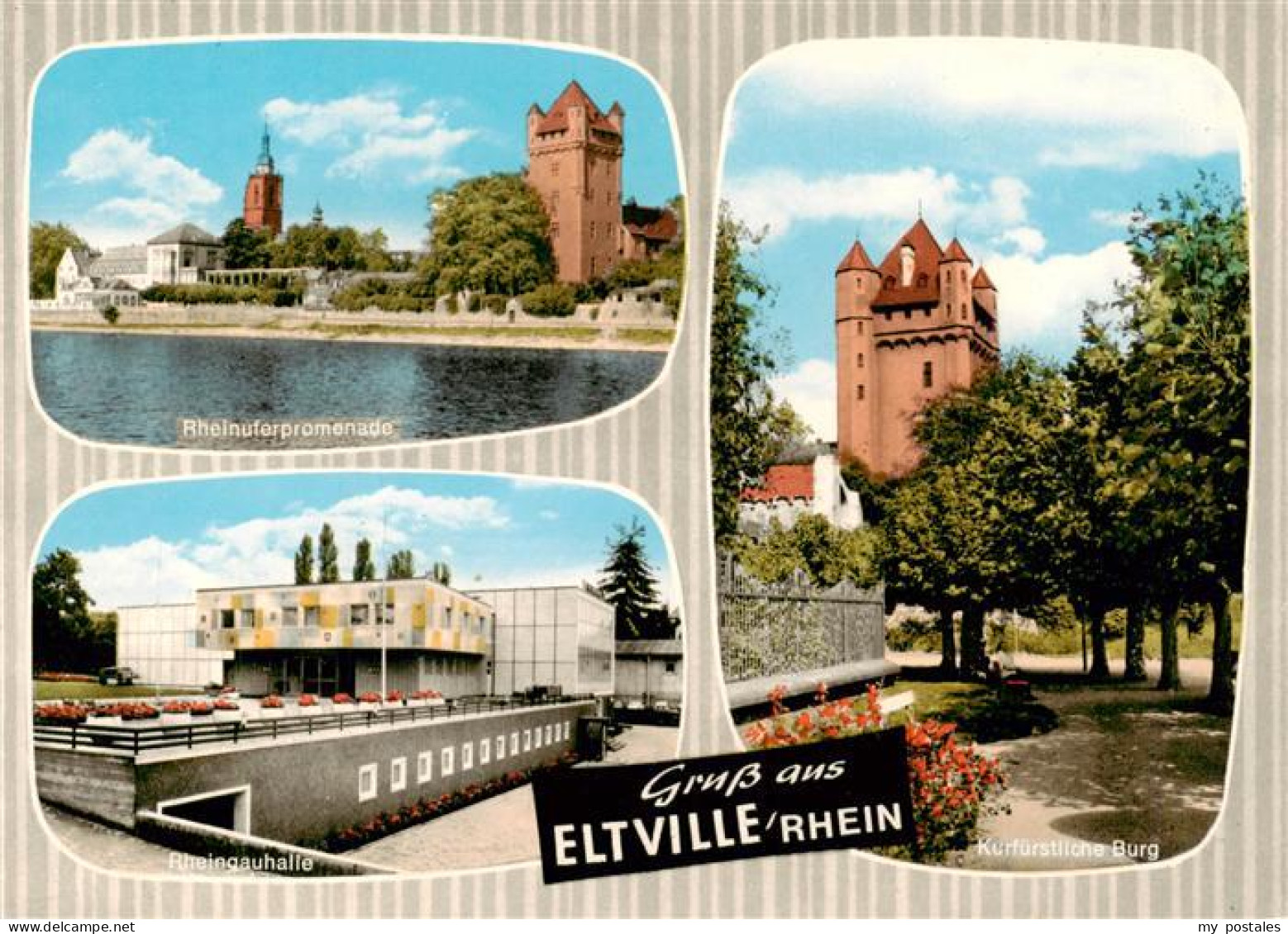 73935883 Eltville_Rhein Rheinuferpromenade Rheingauhalle Kurfuerstliche Burg - Eltville