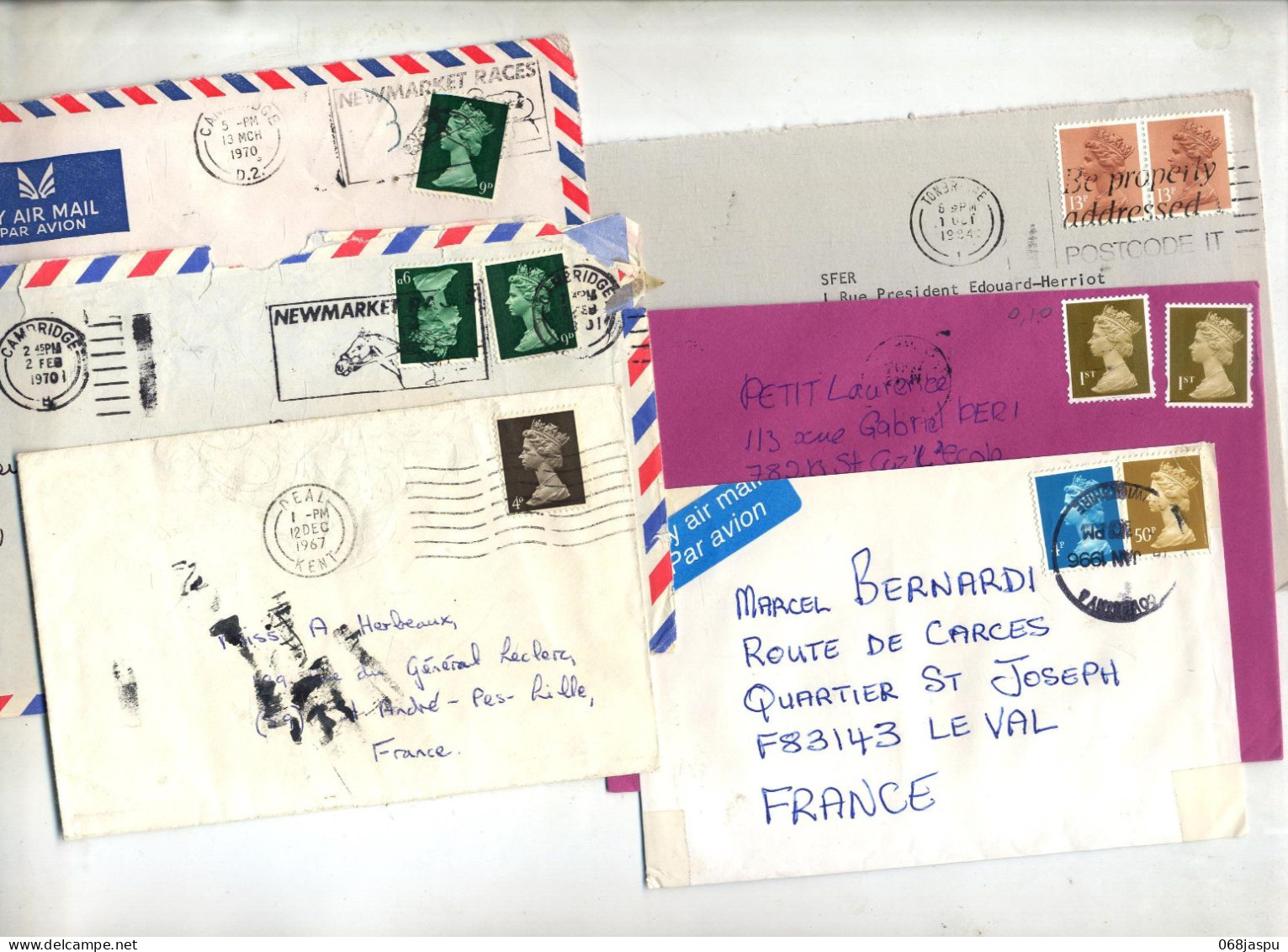 lot 105 lettre + 15 devant ou fragment flamme cachet sur reine à voir