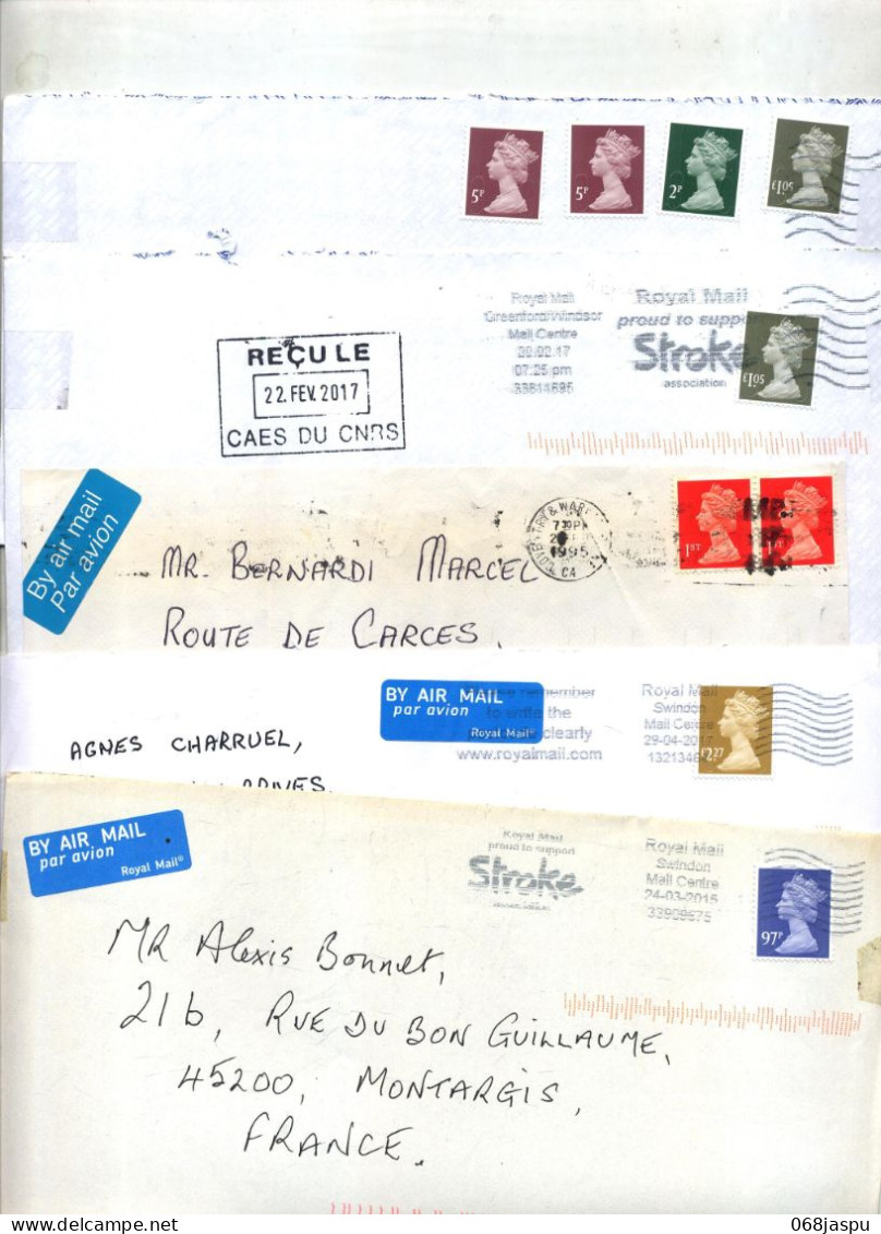 lot 105 lettre + 15 devant ou fragment flamme cachet sur reine à voir