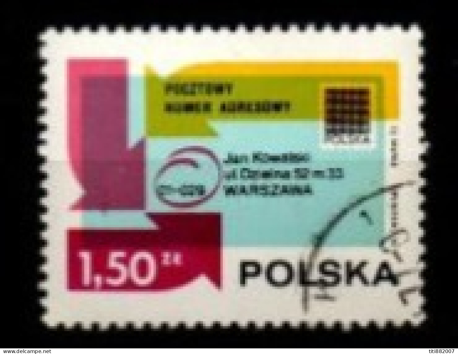 POLOGNE   -   1973 .  Y&T N° 2090 Oblitéré .  Le Code Postal - Gebraucht