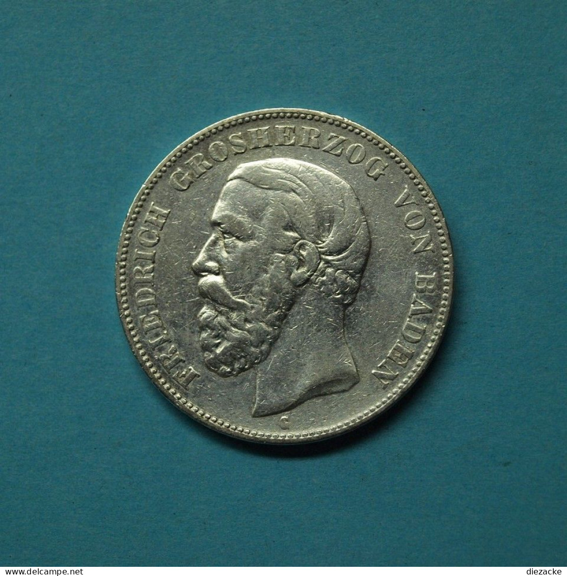 Baden 1876 5 Mark Friedrich I. (Mük12/4 - 2, 3 & 5 Mark Plata