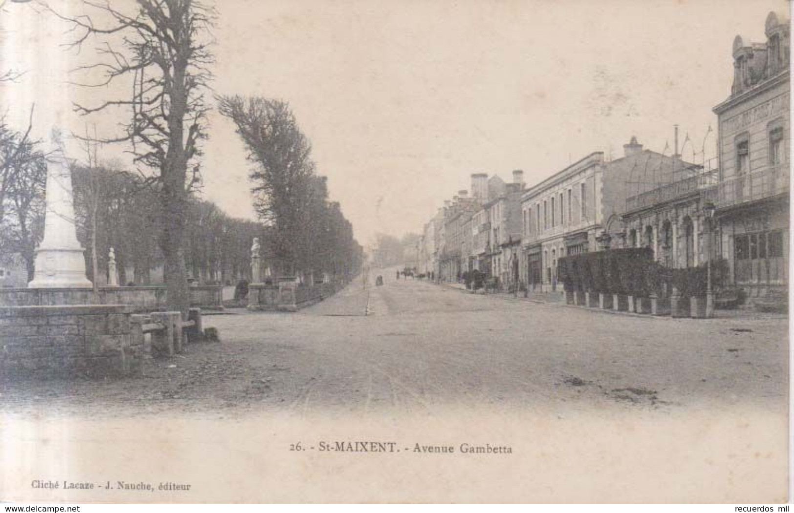 St Maixent Avenue Gambetta  Carte Postale Animee 1904 - Mamers