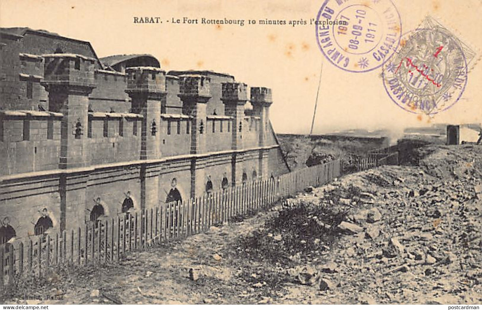 Maroc - RABAT - Le Fort Rottenbourg (Borj Lakbir) 10 Minutes Après L'explosion - Ed. P. Schmitt  - Rabat