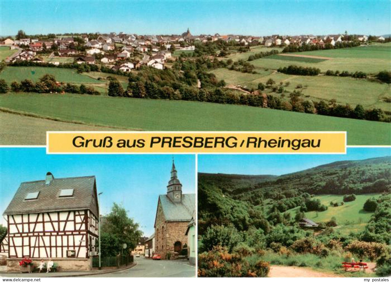 73935839 Presberg_Rheingau_Ruedesheim Panorama Fachwerkhaus Kirche Park - Ruedesheim A. Rh.