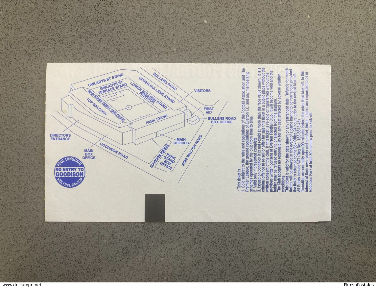 Everton V Newcastle United 1996-97 Match Ticket - Eintrittskarten