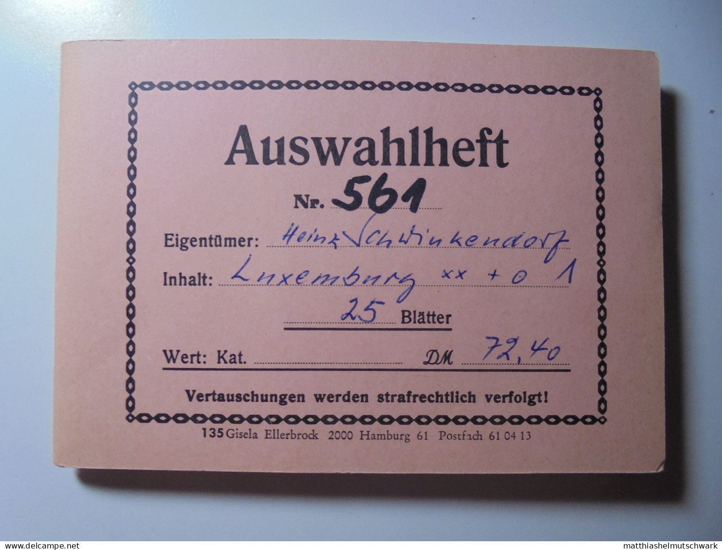 Auswahlheft Nr. 561 25 Blätter 193 Briefmarken Xx, X Luxemburg Ca. 1877-1981/Mi Nr. 17b-1036 Ca. € 100 S - Colecciones