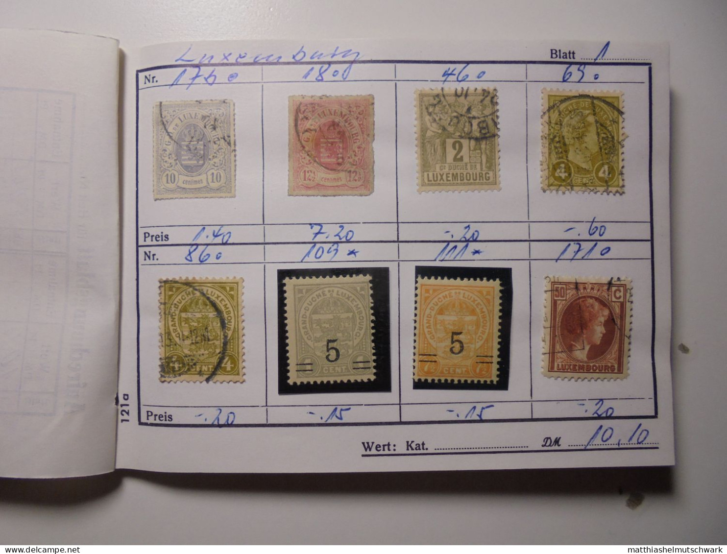 Auswahlheft Nr. 561 25 Blätter 193 Briefmarken Xx, X Luxemburg Ca. 1877-1981/Mi Nr. 17b-1036 Ca. € 100 S - Colecciones