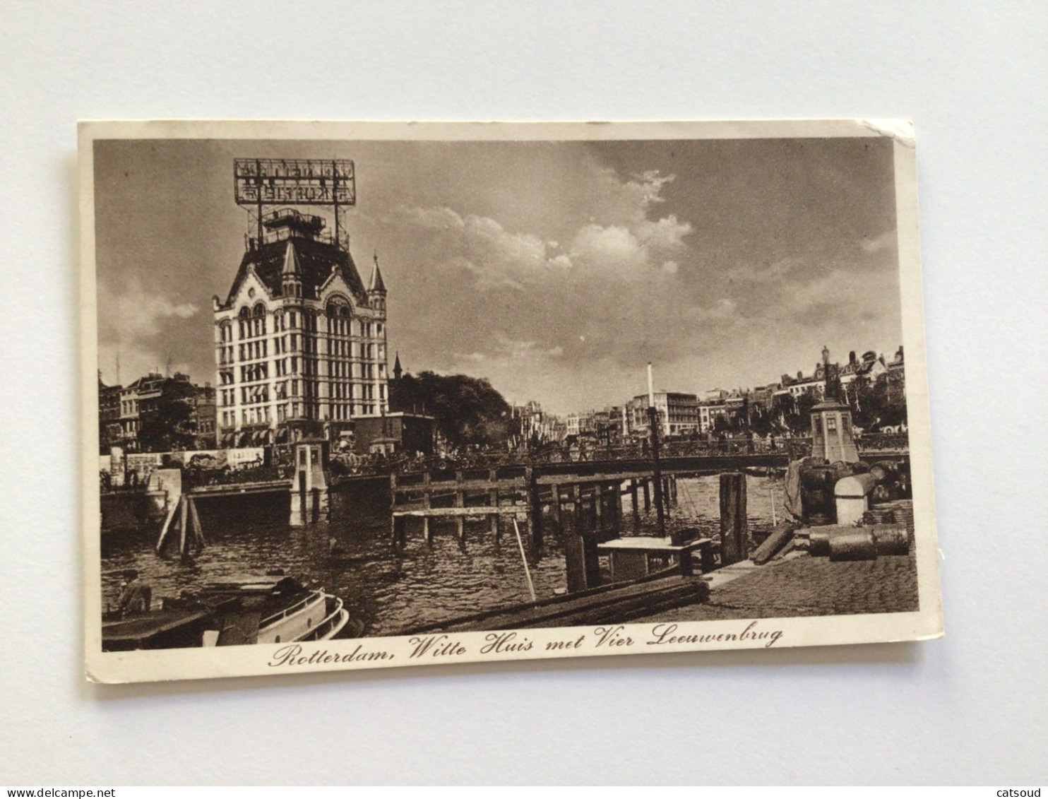 Carte Postale Ancienne (1930) Rotterdam Witte Huis Met Vier Leeuwenbrug - Rotterdam