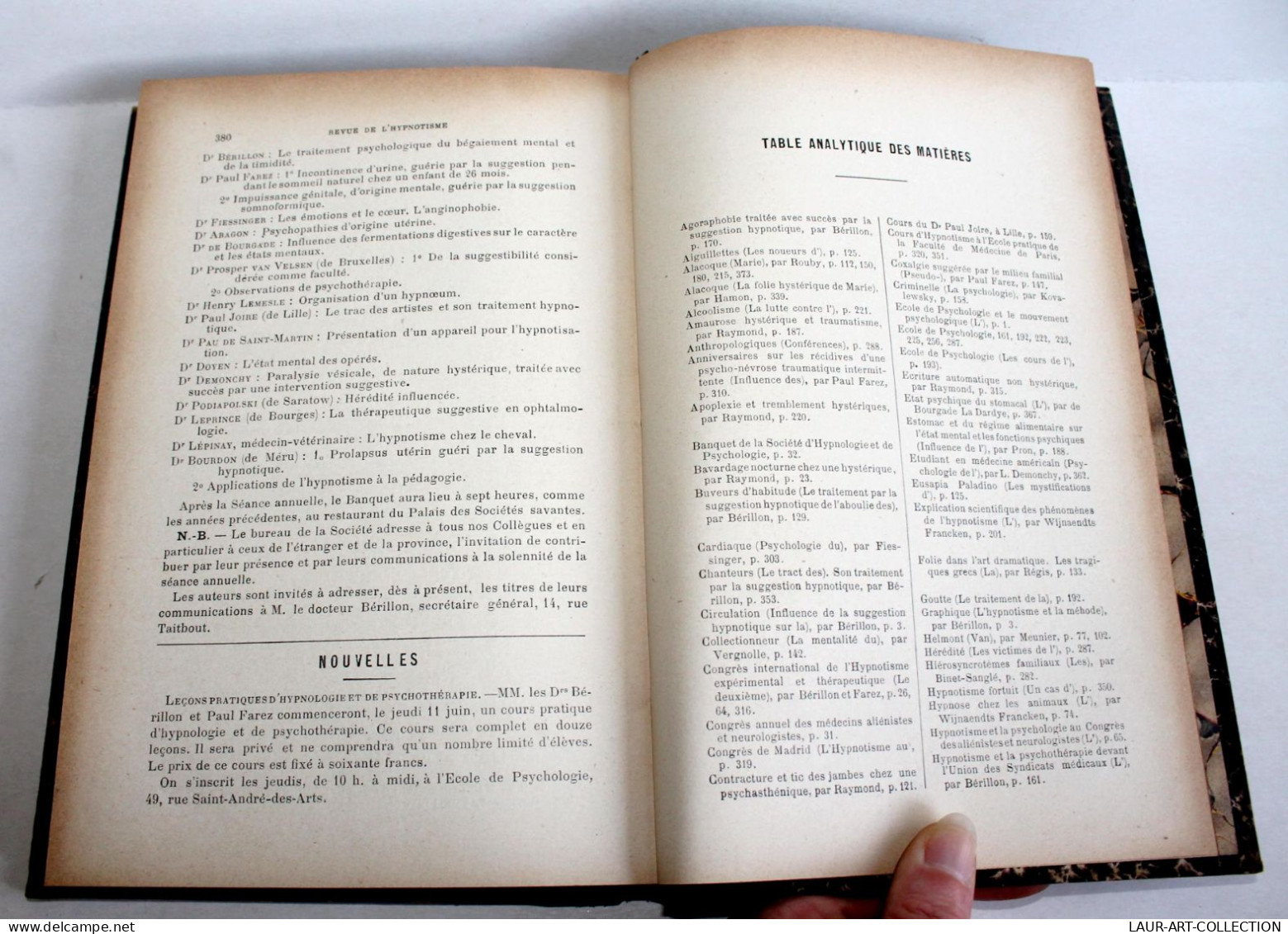 N°1 A 12, REVUE DE L'HYPNOTISME & DE LA PSYCHOLOGIE PHYSIOLOGIQUE, BERILLON 1903 / ANCIEN LIVRE XXe SIECLE (2603.80) - Psicologia/Filosofia