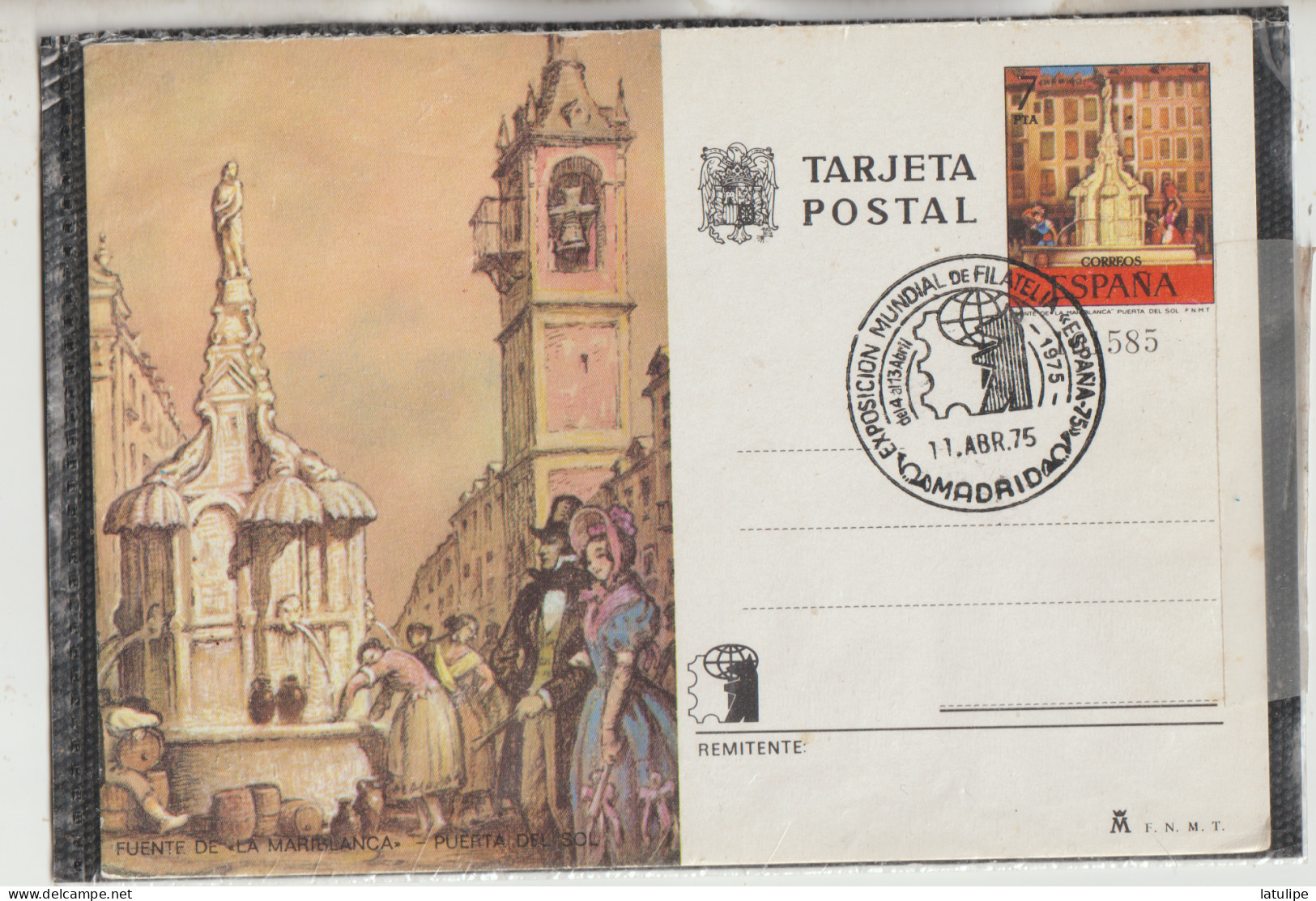 Tarjeta Postal  Exposition Mondiale De Philatelie Du 4 Au 13 Avril 1975 - Madrid