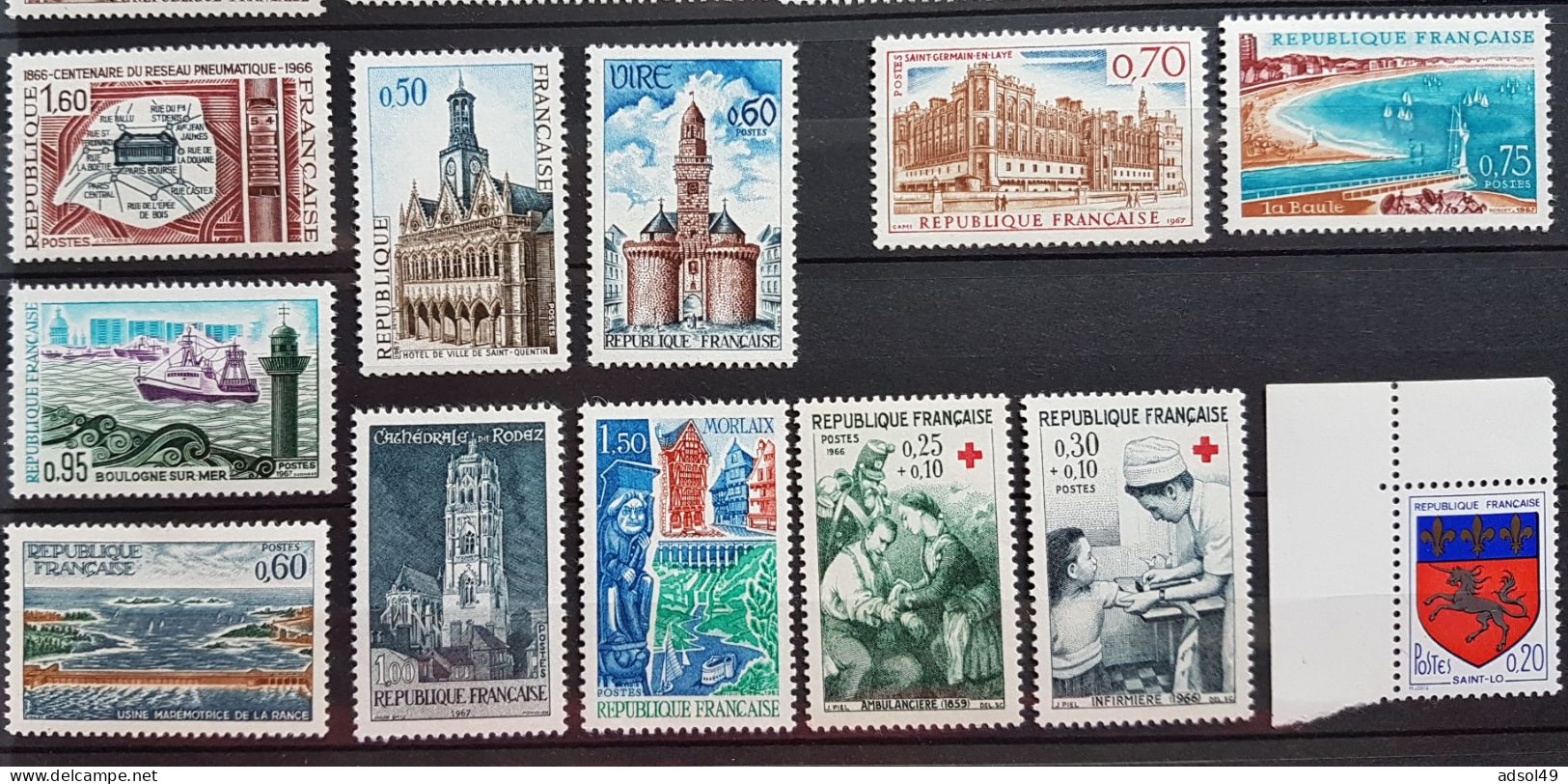 France 1966 Lot De 35 Timbres Neufs - Nuevos