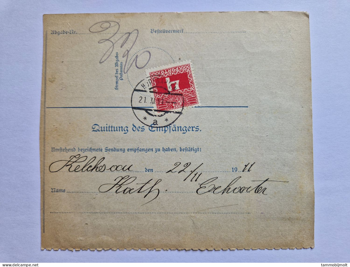 Austria. Parcel Card With Perfin Stamps A.H. - Lettres & Documents