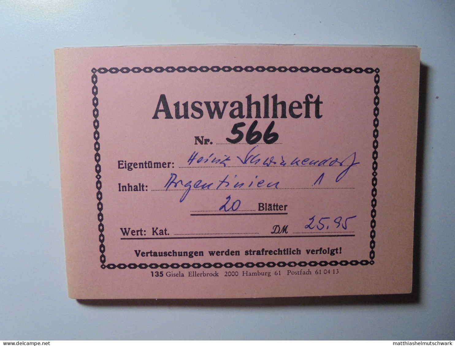 Auswahlheft Nr. 566 20 Blätter 163 Briefmarken , X Argentinien 1890-1959/Mi Nr. 75 A-631, Unvollständig - Oblitérés