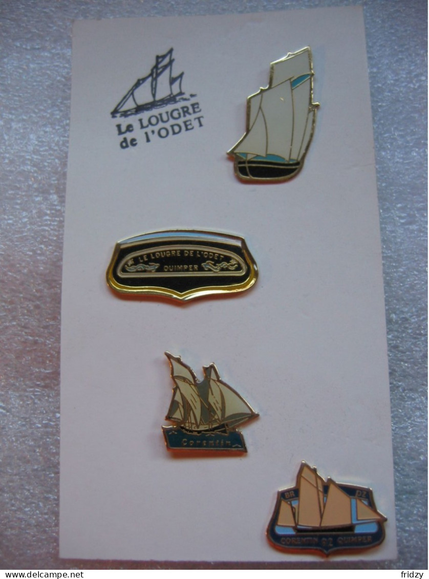 Lot De 4 Pin's De Voiliers, Le Lougre De L'Odet. Corentin 92 Quimper - Boats