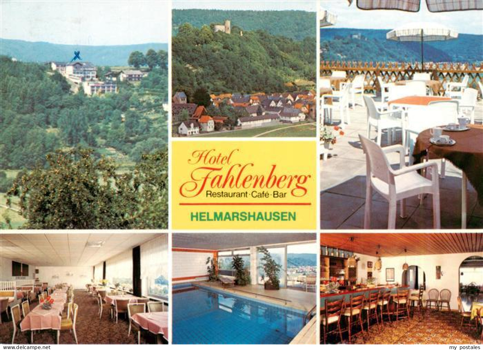 73935679 Helmarshausen Hotel Fahlenberg Burg Terrasse Gastraeume Hallenbad Bar - Bad Karlshafen