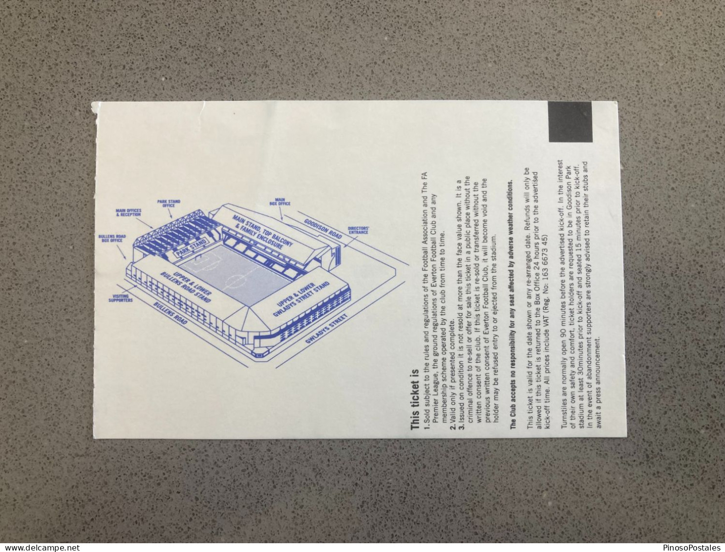 Everton V Bolton Wanderers 2001-02 Match Ticket - Tickets D'entrée