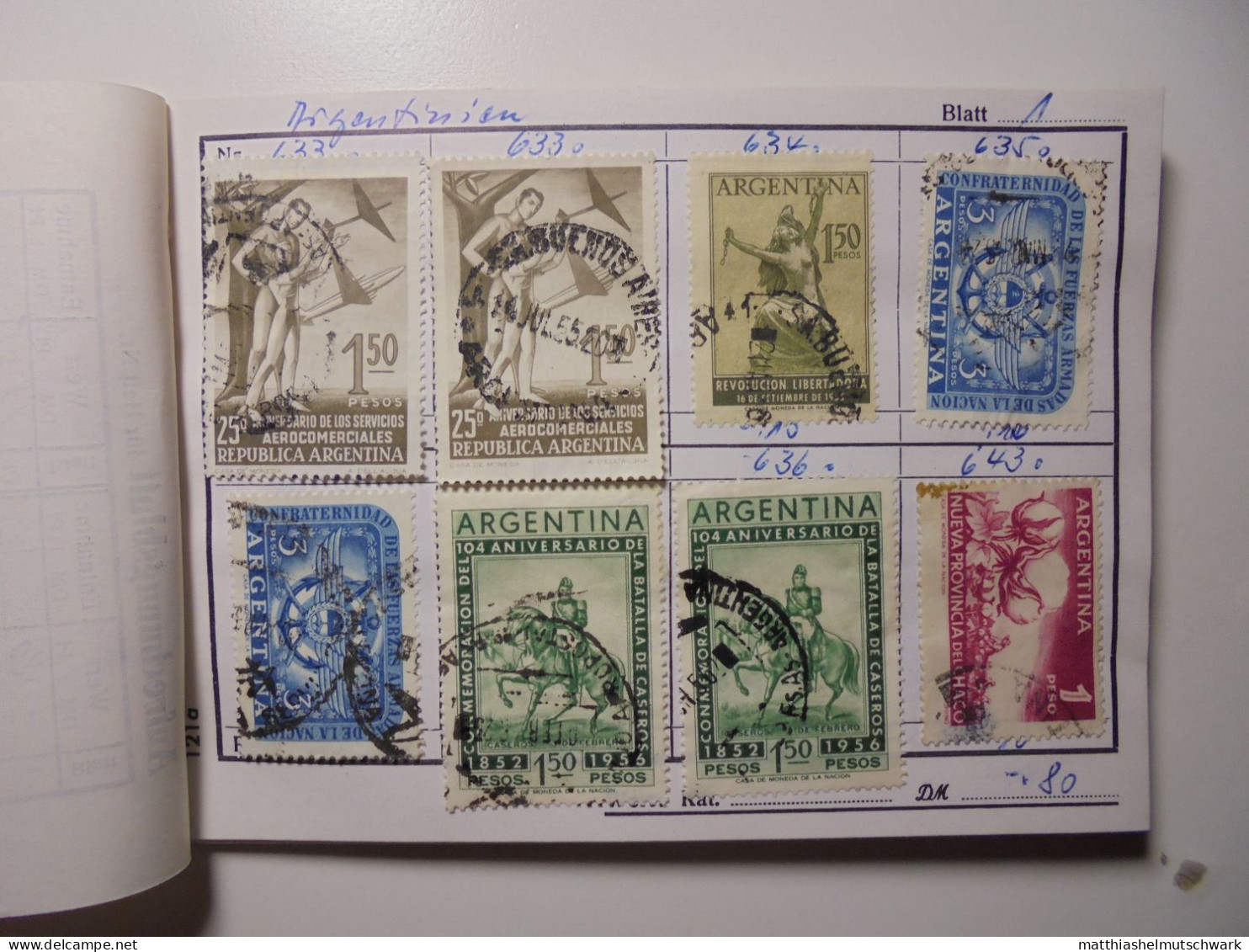 Auswahlheft Nr. 567 21 Blätter 151 Briefmarken Xx Argentinien 1955-1978/Mi Nr. 633-1329, Unvollständig E - Ungebraucht