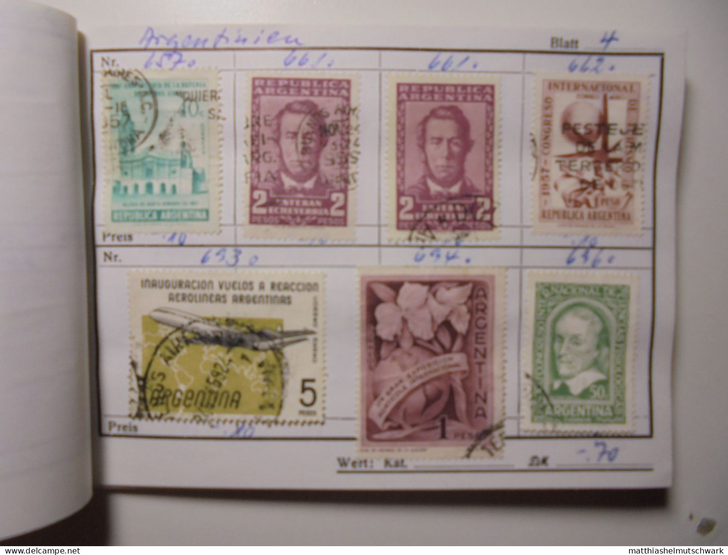 Auswahlheft Nr. 567 21 Blätter 151 Briefmarken Xx Argentinien 1955-1978/Mi Nr. 633-1329, Unvollständig E - Ungebraucht