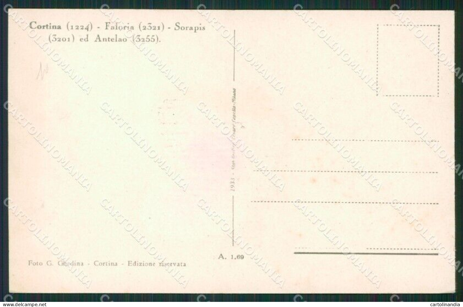 Belluno Cortina D'Ampezzo Cartolina KV1795 - Belluno