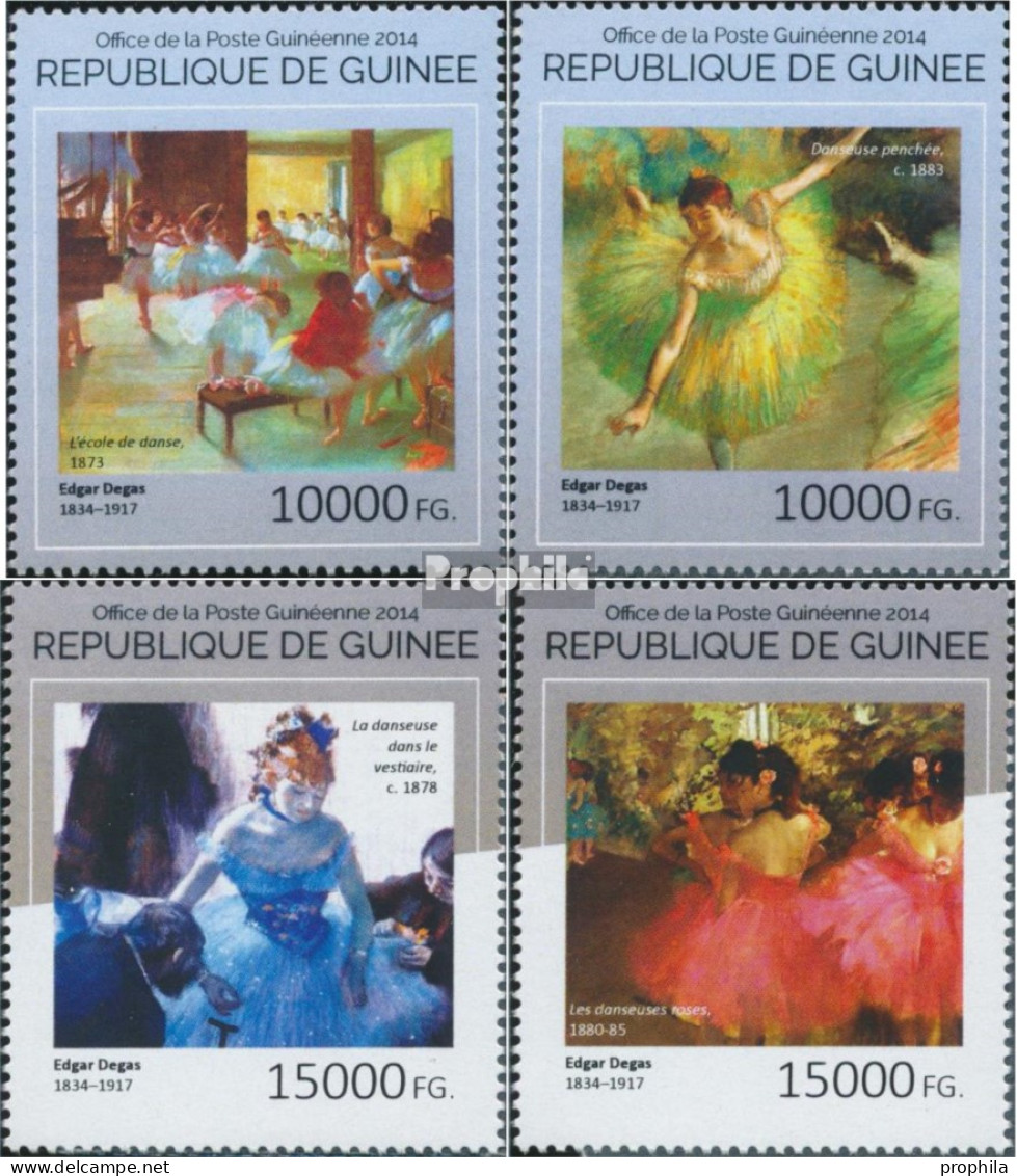 Guinea 10737-10740 (kompl. Ausgabe) Postfrisch 2014 Edgar Degas - Guinea (1958-...)