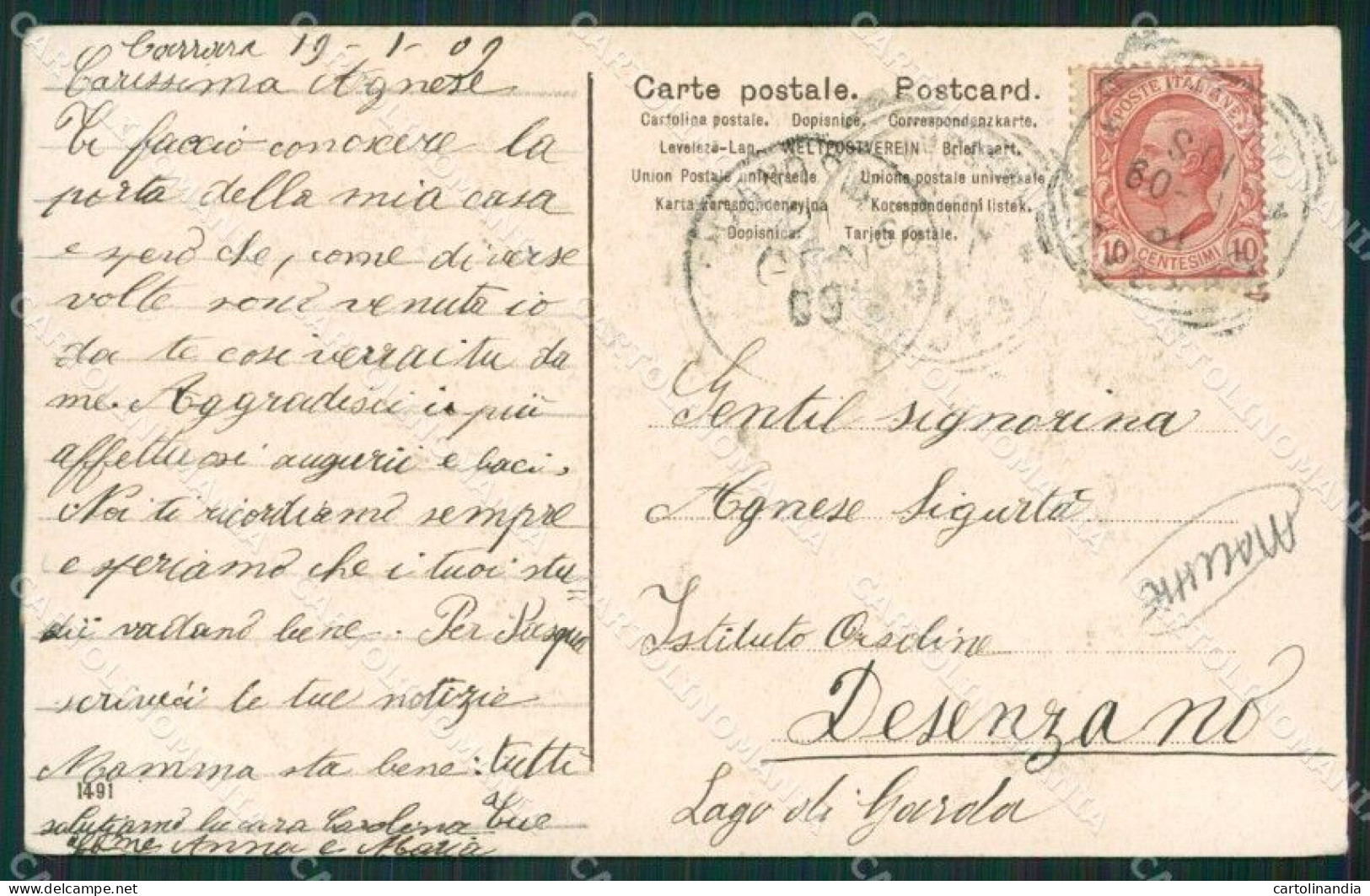 Massa Carrara Garibaldi MACCHIE Cartolina KV1803 - Massa