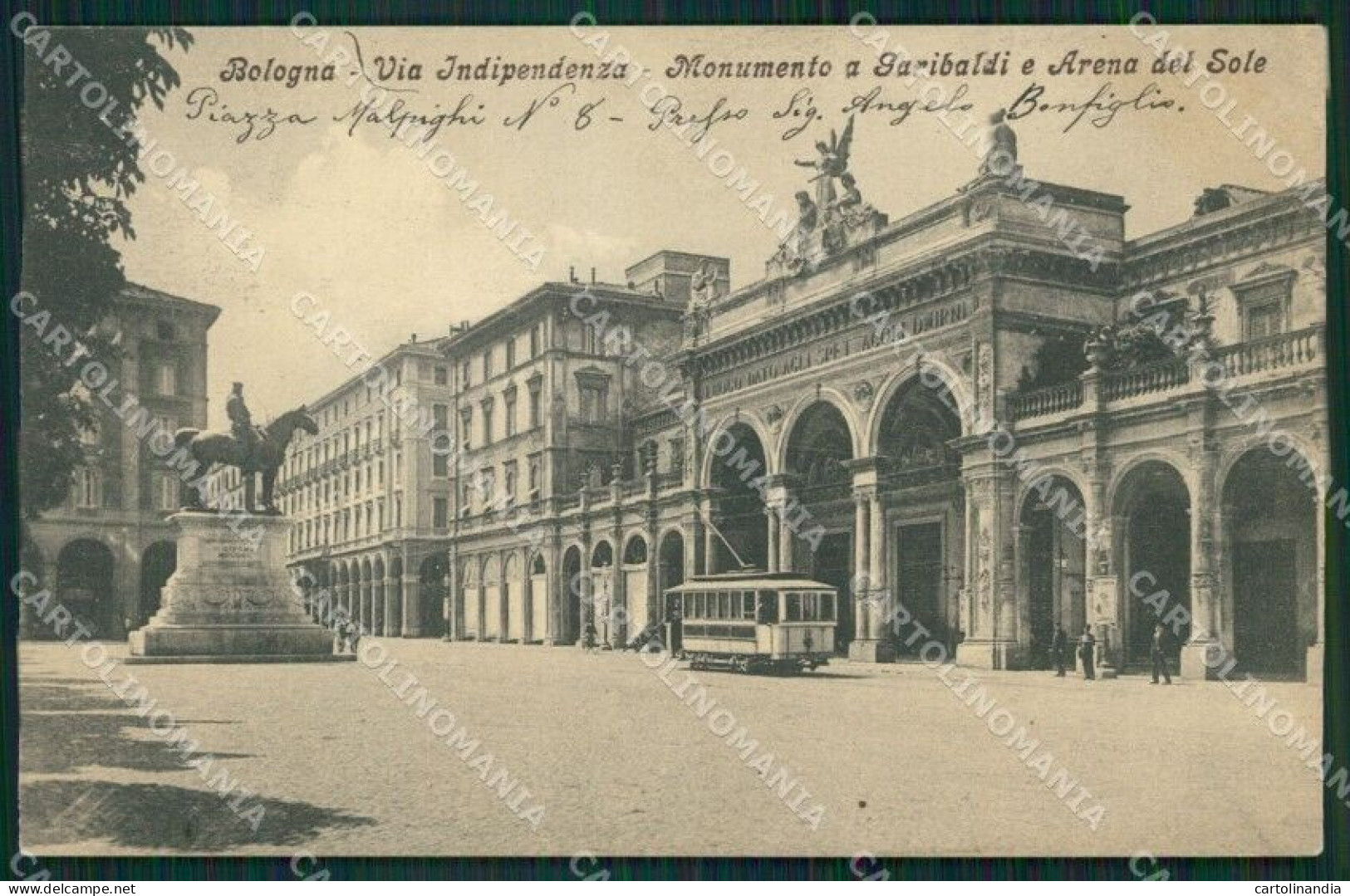 Bologna Città Tram Garibaldi Cartolina KV1804 - Bologna