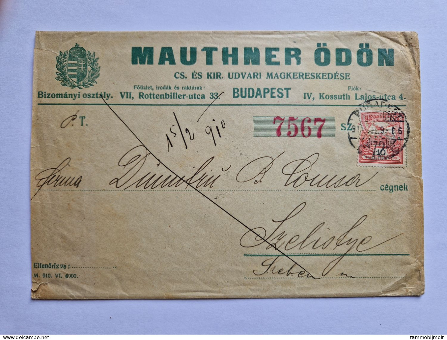 Hungary. Cover With Perfin M.O. - Lettres & Documents