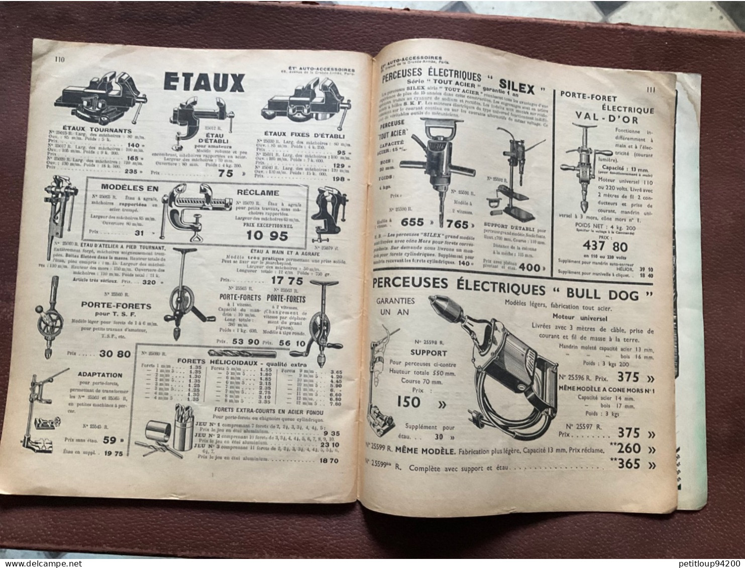 DOCUMENT COMMERCIAL Catalogue  AUTO-ACCESSOIRES  Paris  ANNÉE 1939