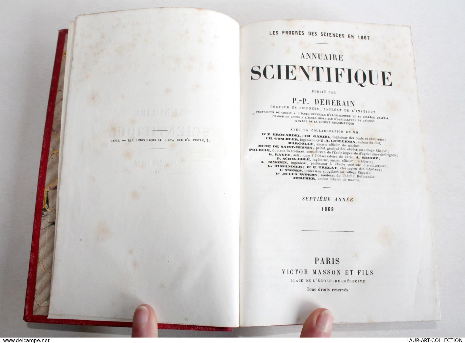 ANNUAIRE SCIENTIFIQUE De DEHERAIN 7e ANNEE 1868 MASSON PROGRES DES SCIENCES 1867 / ANCIEN LIVRE XXe SIECLE (2603.87) - Santé