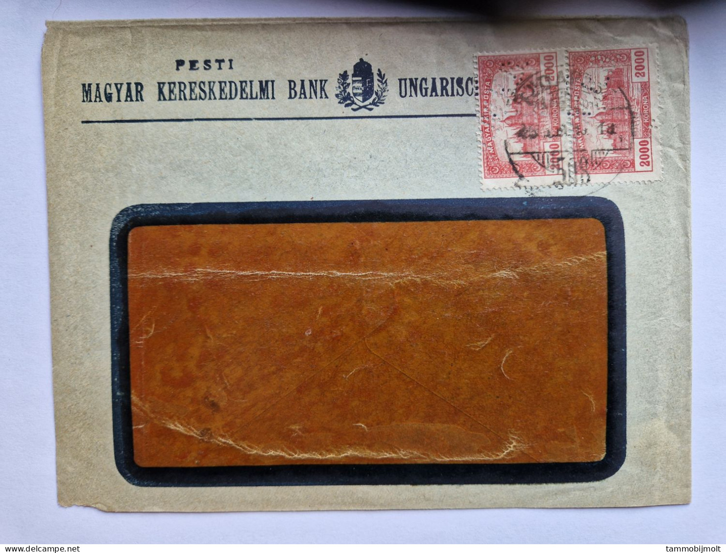 Hungary. Cover With Perfin P.M.K.B. - Briefe U. Dokumente