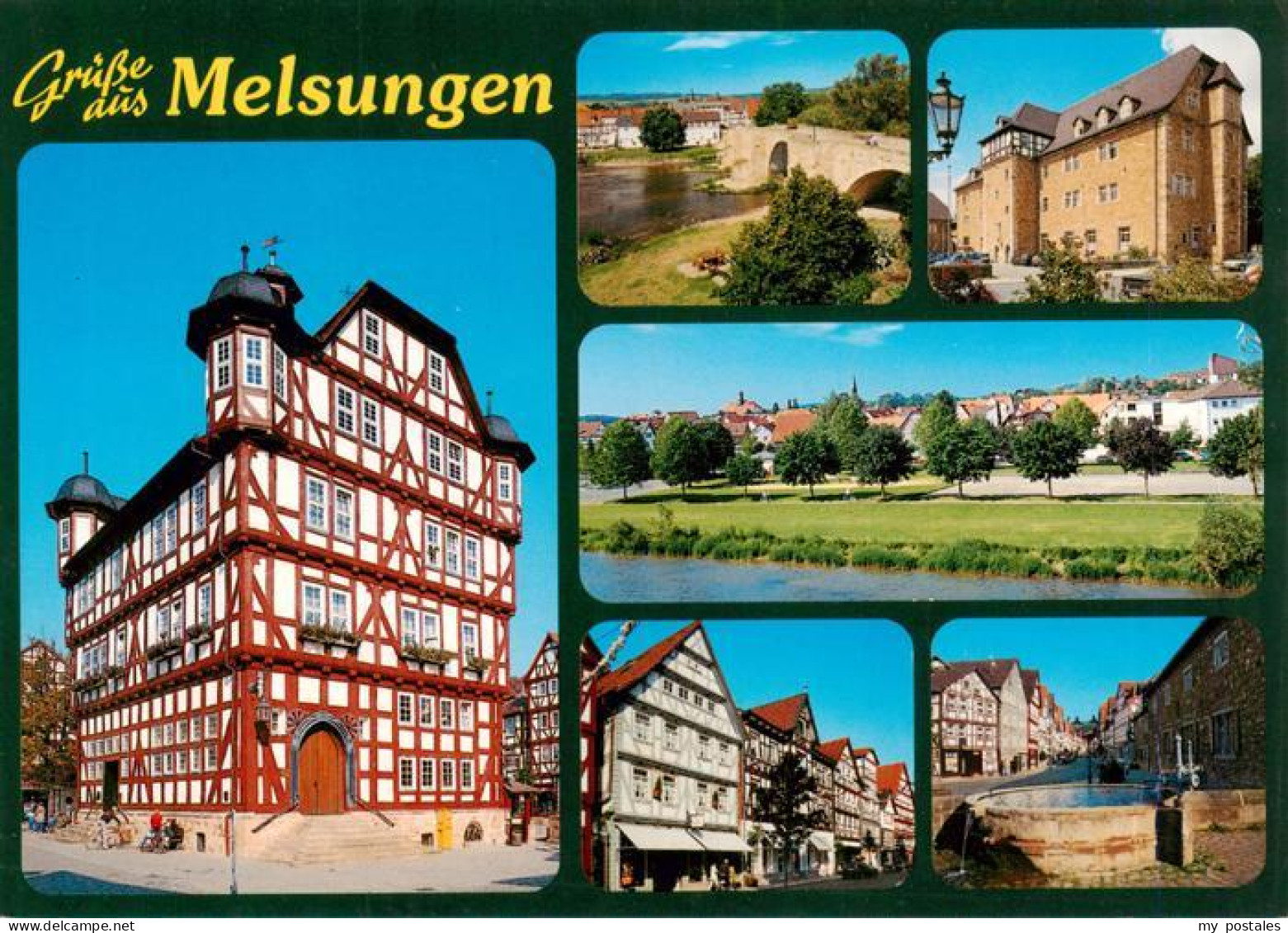 73935583 Melsungen_Fulda Fachwerk-Rathaus Altstadt Brunnen Schloss Bruecke Parti - Melsungen