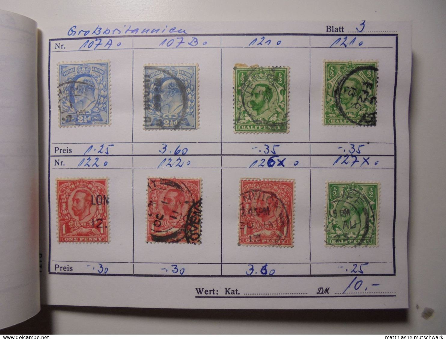 Auswahlheft Nr. 586 20 Blätter 160 Briefmarken  Großbritannien 1881-1961/Mi Nr. 65 II-344 Ca. € 60 Stam - Used Stamps