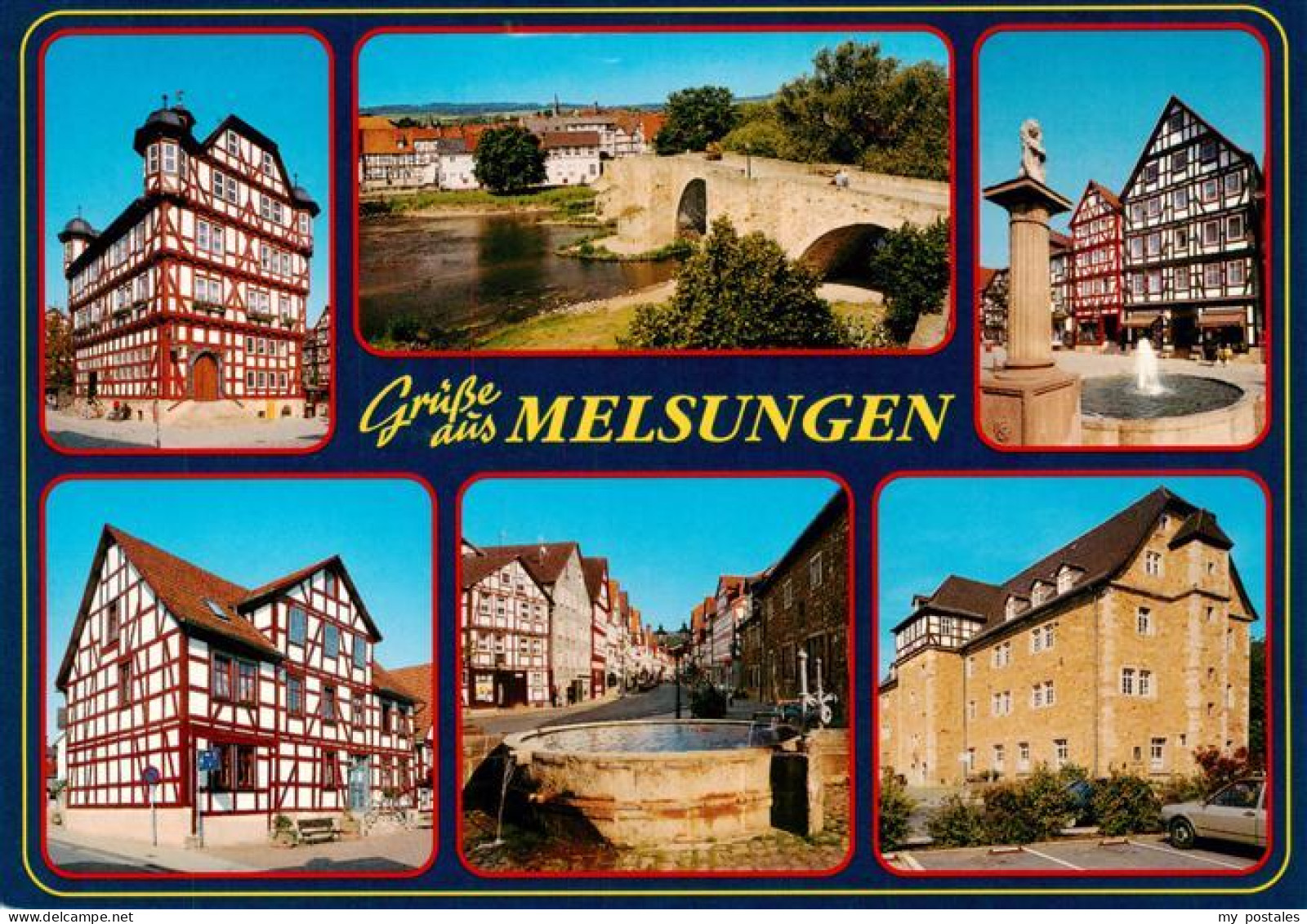 73935574 Melsungen_Fulda Motive Altstadt Fachwerkhaeuser Brunnen Schloss Bruecke - Melsungen