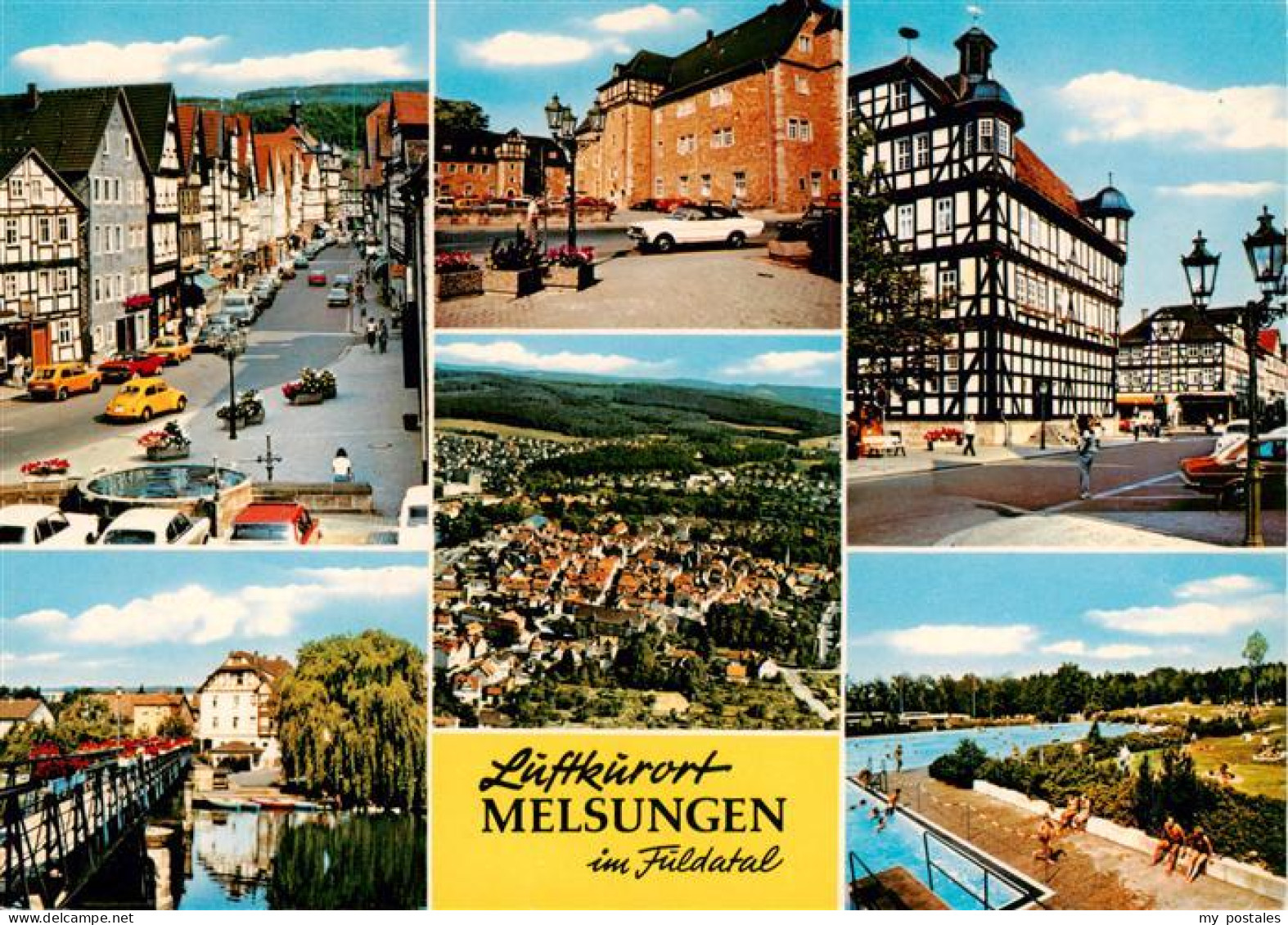 73935561 Melsungen_Fulda Panorama Luftkurort Freibad Altstadt Fachwerkhaeuser - Melsungen