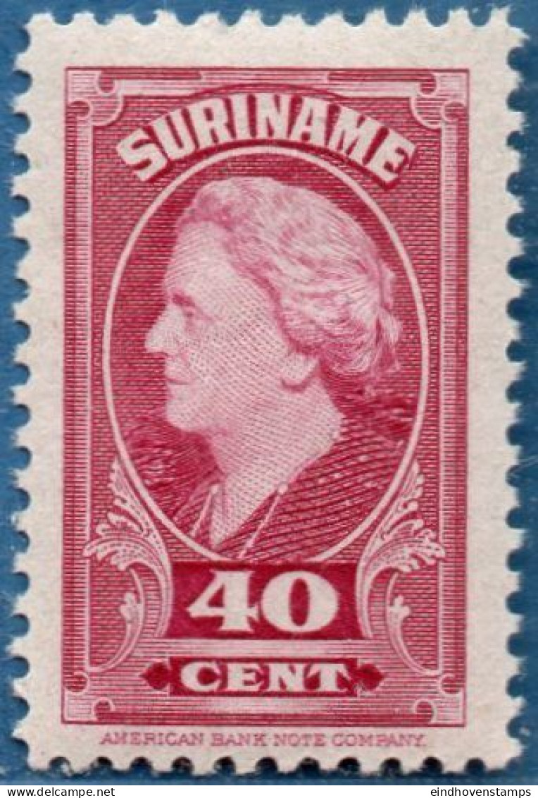 Suriname, 1945 ƒ 0.40  Queen Wilhelmina MNH - Suriname ... - 1975