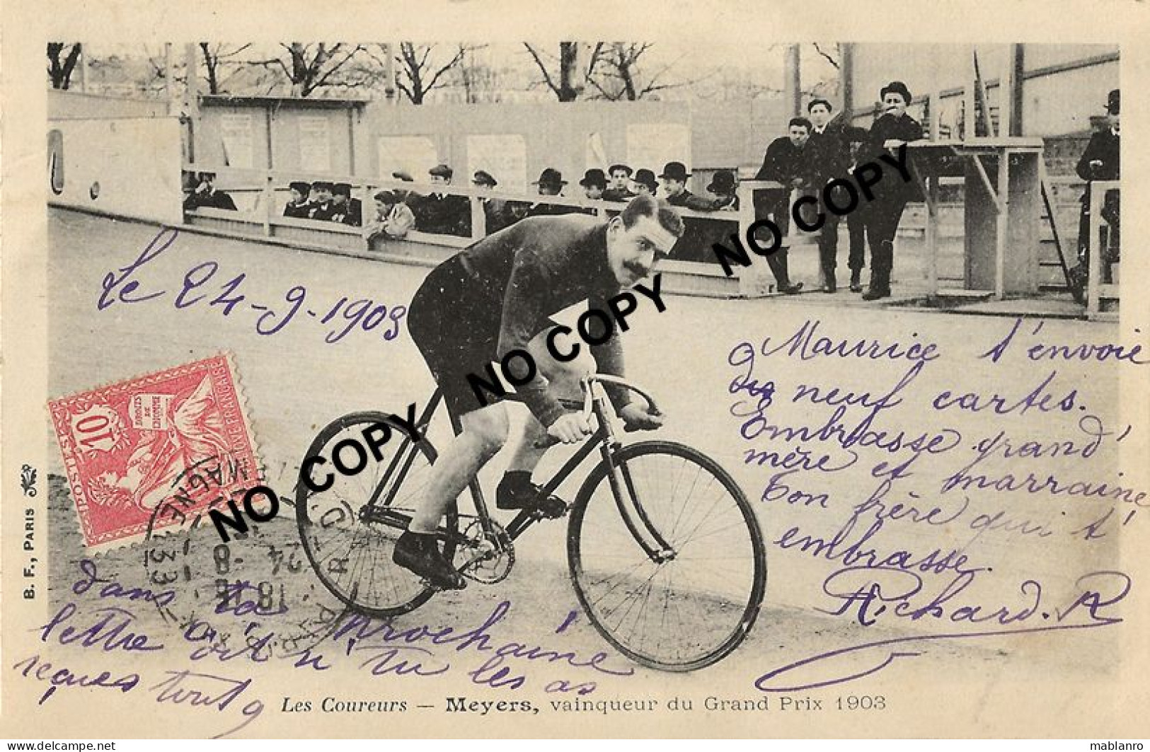 CARTE CYCLISME MEYERS SERIE B.F. PARIS - Radsport