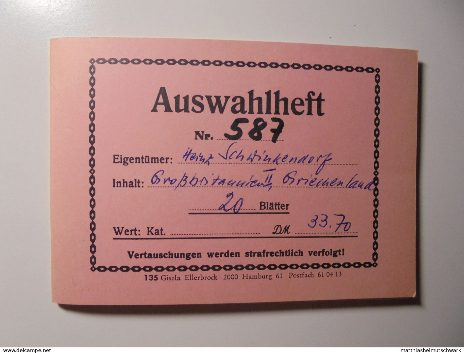 Auswahlheft Nr. 587 11 Blätter 90 Briefmarken Xx Großbritannien 1951-1984/Mi Nr. 256-1003 C Ca. € 40 Sta - Neufs