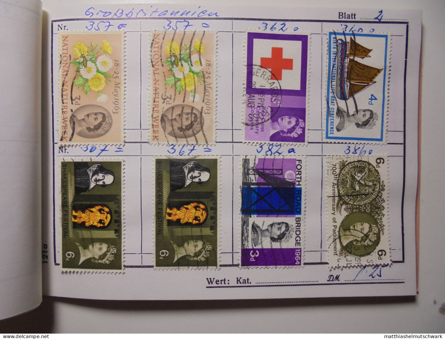 Auswahlheft Nr. 587 11 Blätter 90 Briefmarken Xx Großbritannien 1951-1984/Mi Nr. 256-1003 C Ca. € 40 Sta - Ongebruikt